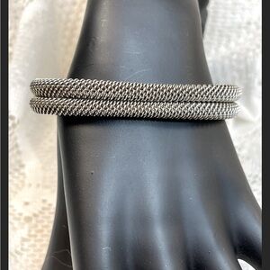 Vintage Sterling Heavy Mesh Bracelet/SILVER!